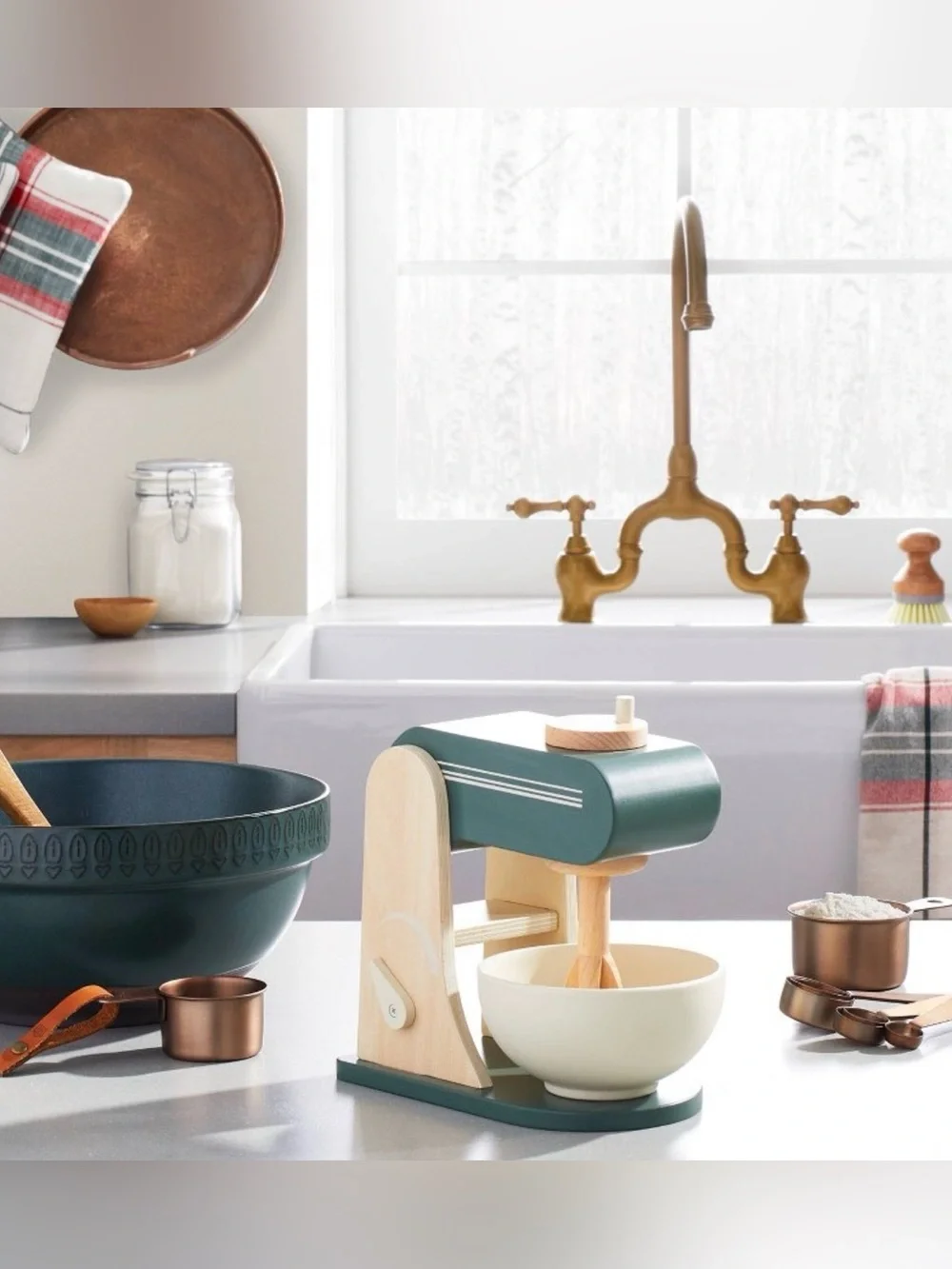 Hearth & Hand with Magnolia Wooden Green Kitchen Mixer New in Box